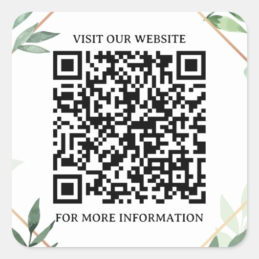 Smart Square: Business QR Code Aufkleber (Vorderseite)