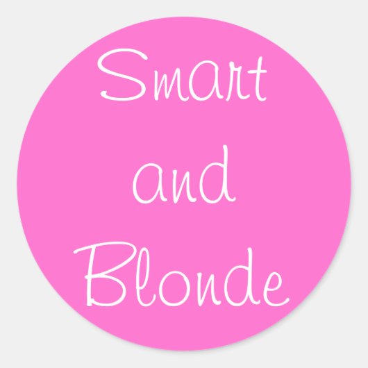 Smart und Blonde Runder Aufkleber (Vorderseite)