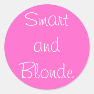 Smart und Blonde Runder Aufkleber