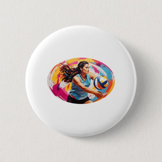 Smart Underhand Serve - Volleyball-weiblicher Spie Button (Vorderseite)