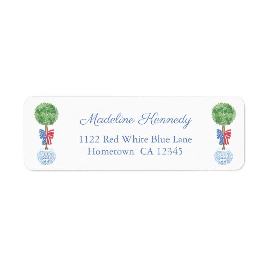 Smart US Flagge Bow Boxwood Rücksendeadresse (Vorne)