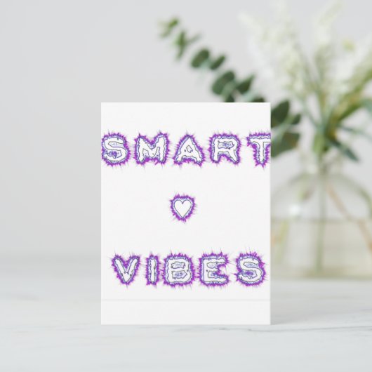 Smart Vibes Zitat Text Art Design Postkarte (Stehend Vorderseite)