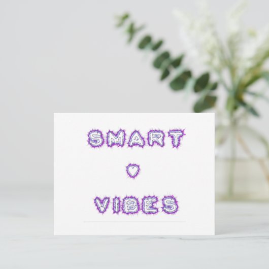 Smart Vibes Zitat Text Art Design Postkarte (Stehend Vorderseite)