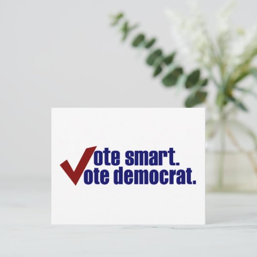 Smart Vote Democracy Postkarte (Stehend Vorderseite)