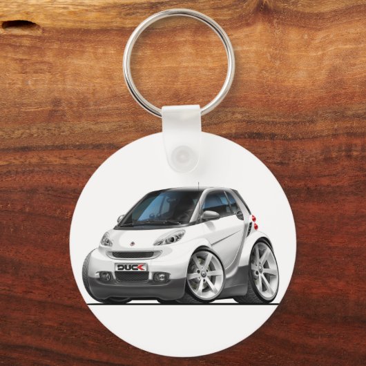 Smart White Car Schlüsselanhänger (Vorderseite)