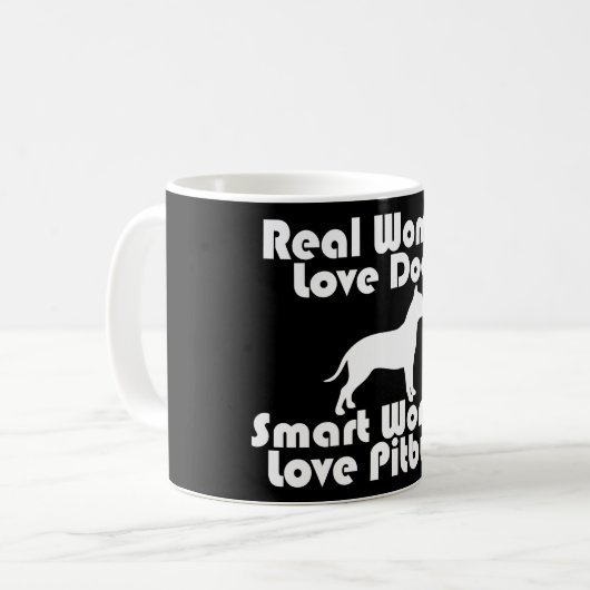 Smart Women Liebe Pitbuls Kaffeetasse (Vorderseite Links)