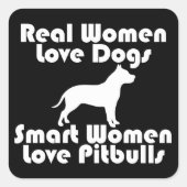 Smart Women Liebe Pitbuls Square Sticker (Vorderseite)