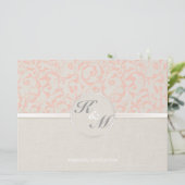 SmartElegance Coral Wedding Einladung (Stehend Vorderseite)