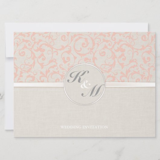 SmartElegance Coral Wedding Einladung (Vorderseite)