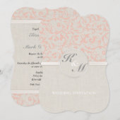 SmartElegance Coral Wedding Einladung (Vorne/Hinten)