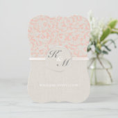 SmartElegance Coral Wedding Einladung (Stehend Vorderseite)