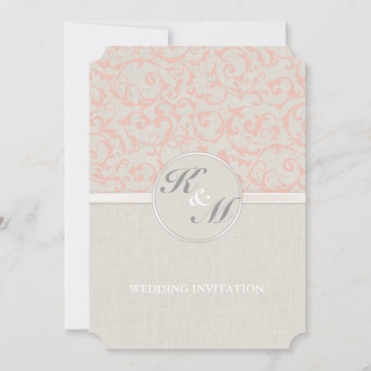 SmartElegance Coral Wedding Einladung (Vorderseite)