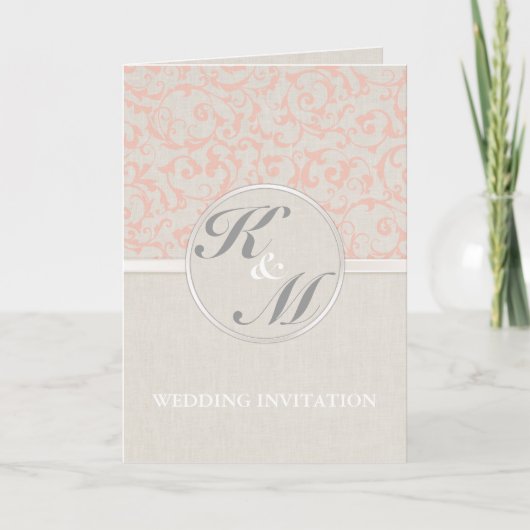 SmartElegance Coral Wedding Einladung (Vorderseite)