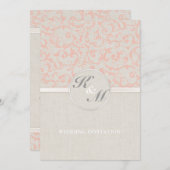 SmartElegance Coral Wedding Einladung (P) (Vorne/Hinten)