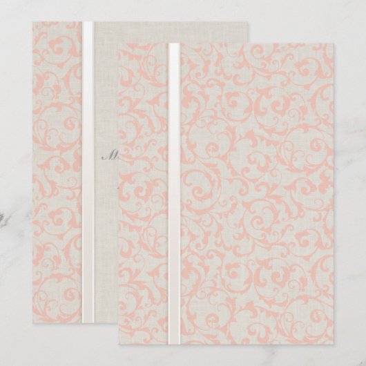 SmartElegance Coral Wedding Einladung (P) (Vorne/Hinten)