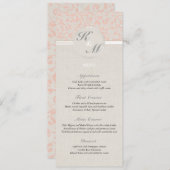 SmartElegance Coral Wedding Menu Menükarte (Vorne/Hinten)