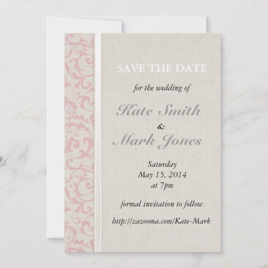 SmartElegance Rosa Wedding Collection Save The Date (Vorderseite)