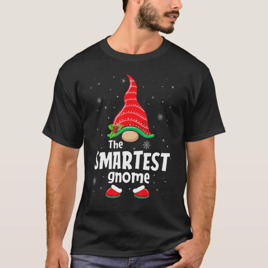 Smartest Gnome Matching Family Group Weihnachts Pa T-Shirt (Vorderseite)