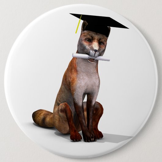 Smartestes Fox in der Stadt Button (Vorderseite)
