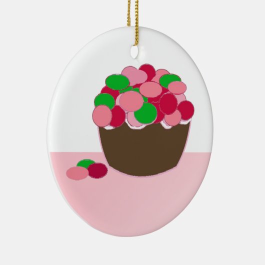 Smartie Cupcake Keramikornament (Rechts)