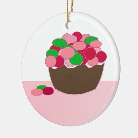 Smartie Cupcake Keramikornament (Links)