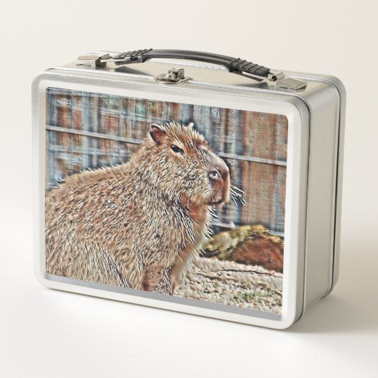 SmartMix Animal- Capybara Metall Brotdose (Vorderseite)