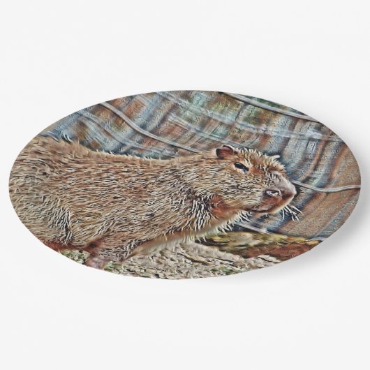 SmartMix Animal- Capybara Pappteller (Schrägansicht)