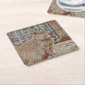 SmartMix Animal- Capybara Rechteckiger Pappuntersetzer (angewinkelt)