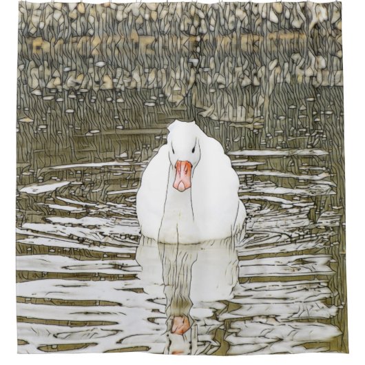 SmartMix Animal - Swan Duschvorhang (Vorderseite)