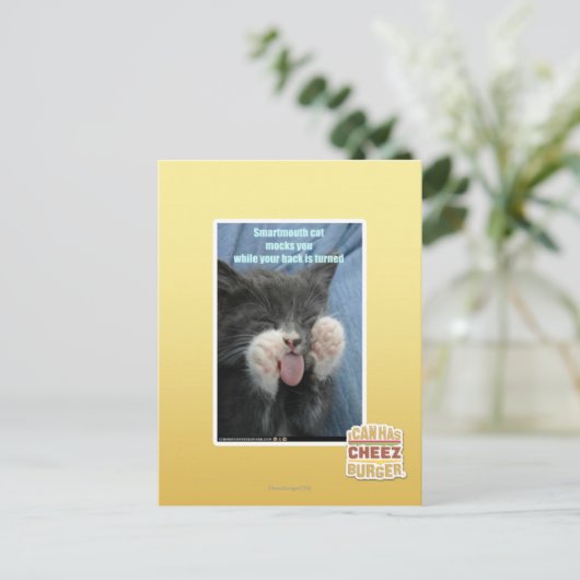 Smartmouth Katze Postkarte (Stehend Vorderseite)