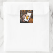 Smartphone Beer-Tasse Quadratischer Aufkleber (Tasche)