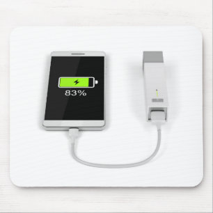 Smartphone, das mit Powerbank auflädt Mousepad