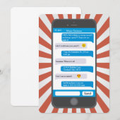 Smartphone Emoji Teen Simse Einladung zum Geburtst (Vorne/Hinten)