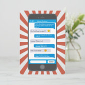 Smartphone Emoji Teen Simse Einladung zum Geburtst (Stehend Vorderseite)