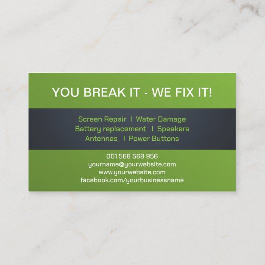 Smartphone Express-Reparatur Visitenkarte (Rückseite)