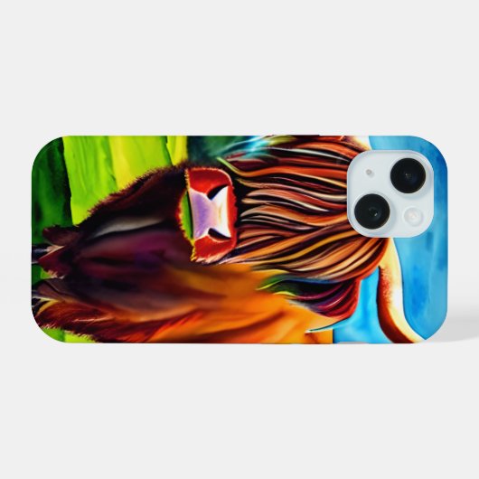 Smartphone-Fall Highland Cow iPhone 15 Hülle (Rückseite (Horizontal))