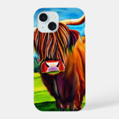 Smartphone-Fall Highland Cow iPhone 15 Hülle (Rückseite)
