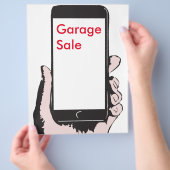 Smartphone Hofverkauf. Flyer (Hand)