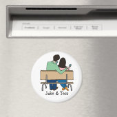 Smartphone-liebendes Ehepaar - benutzerdefinierter Magnet (In Situ (Geschirrspüler))