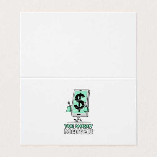 Smartphone mit Dollarzeichen Visitenkarten (Außenseite Aufgefaltet)