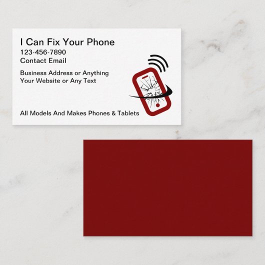 Smartphone Repair Services Business Cards Visitenkarte (Vorne/Hinten)