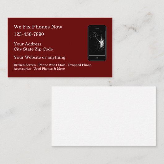 Smartphone-Reparaturdienste Visitenkarte (Vorne/Hinten)