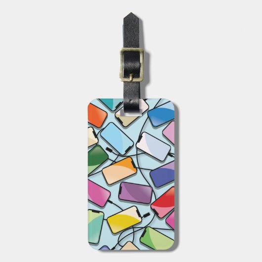 Smartphones mit einer Note Gepäckanhänger (Vorderseite vertikal)