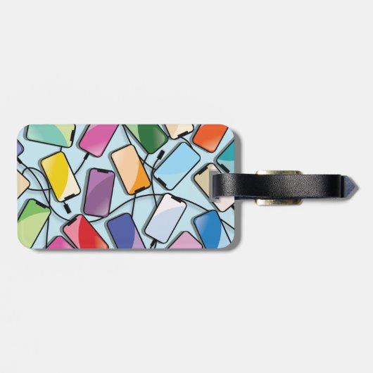 Smartphones mit einer Note Gepäckanhänger (Rückseite horizontal)