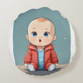 Smarty Baby - Tiny Thinker Face Rundes Kissen (Rückseite)