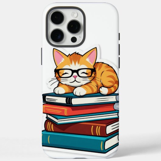 Smarty Cat auf einem Stapel Case-Mate iPhone Hülle (Rückseite)