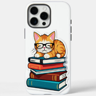 Smarty Cat auf einem Stapel iPhone 16 Pro Max Hülle