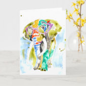 Smarty-Hosen Elefant Karte (Gelbe Blume)