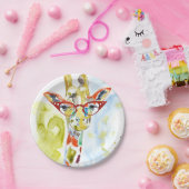 Smarty-Hosen Giraffe Pappteller (Party)