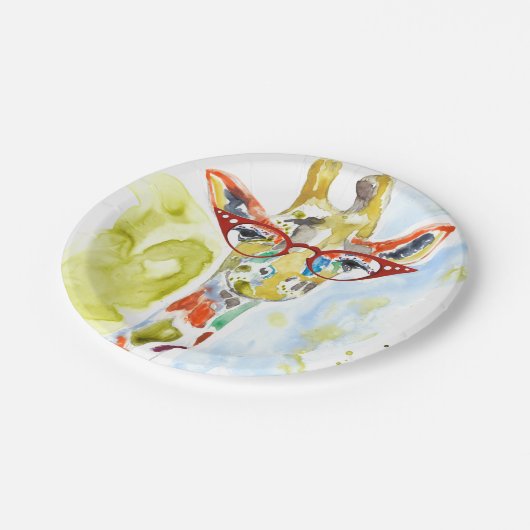 Smarty-Hosen Giraffe Pappteller (Schrägansicht)